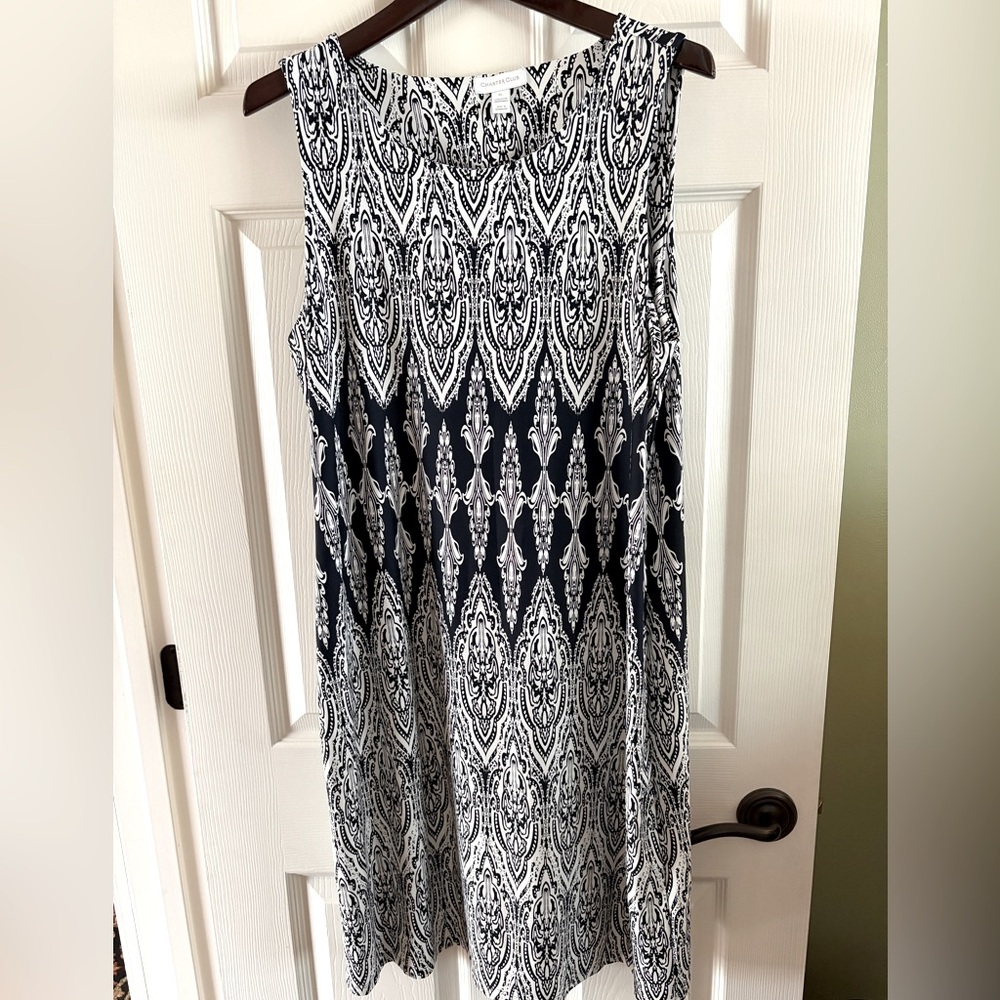 Charter Club dark navy / white XL sleeveless dress
